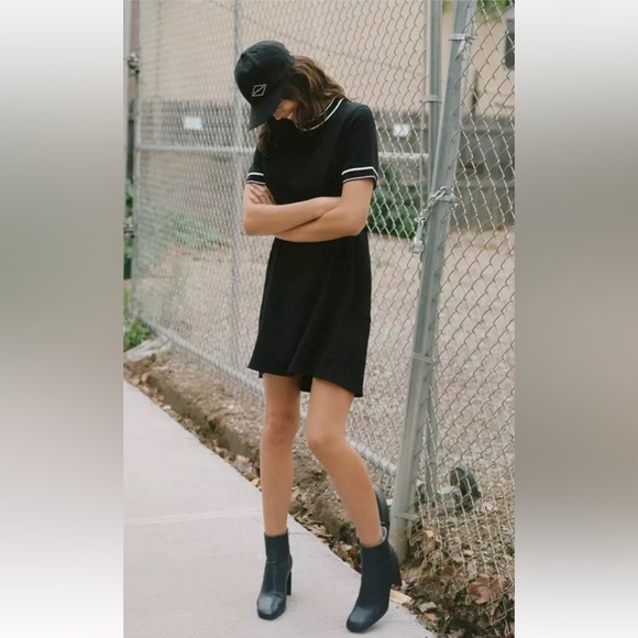 Rag & Bone Thatch Black/White Trim Crepe Mini Swing Womens Dress Sz XXS - Picture 4 of 9